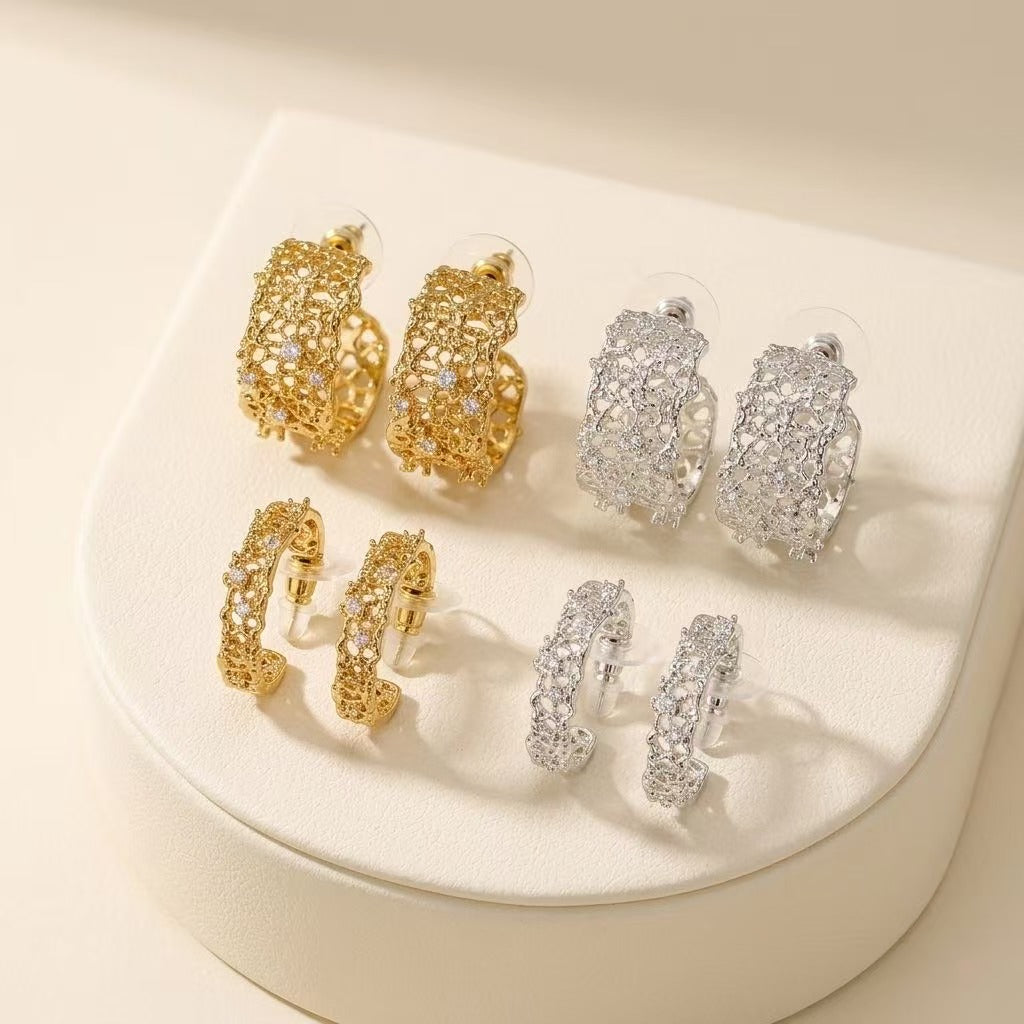Lace Filigree Hoop Earrings