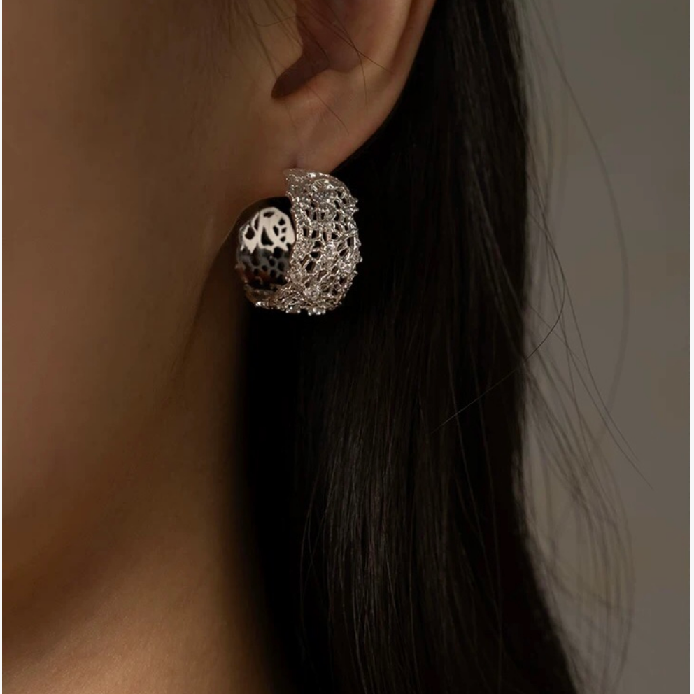 Lace Filigree Hoop Earrings