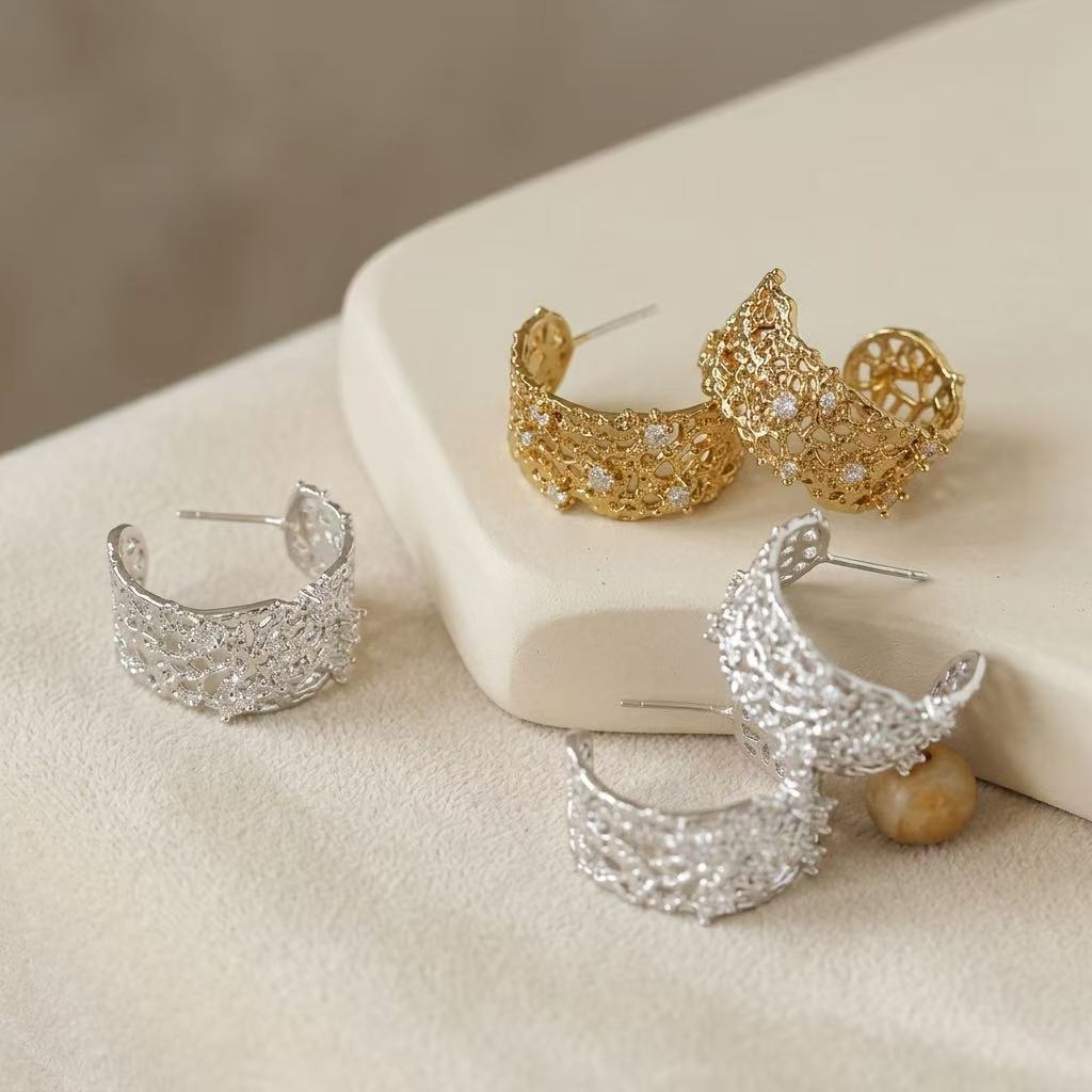 Lace Filigree Hoop Earrings